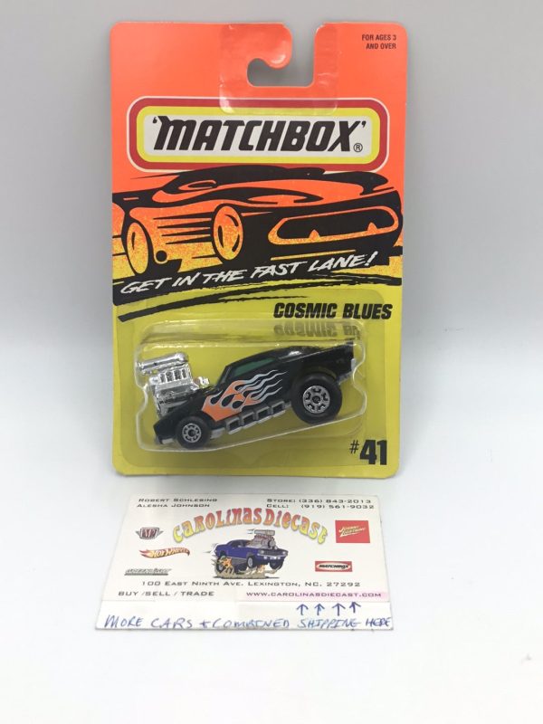 1995 Matchbox #41 Cosmic Blues black with flames 50C Cheap