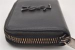 Authentic YVES SAINT LAURENT Vintage Coin Case Purse Leather Black 6251K Supply