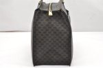 Authentic CELINE Macadam Blason Pattern Hand Tote Bag PVC Leather Black 5459K Online now