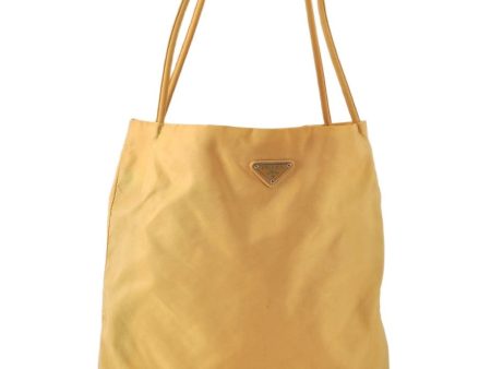 Authentic PRADA Vintage Nylon Tessuto Shoulder Tote Bag Yellow 6166K For Cheap