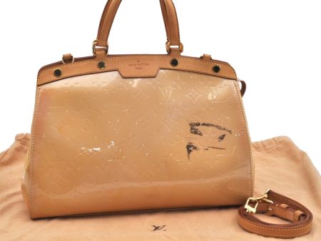 Auth Louis Vuitton Vernis Brea MM 2Way Shoulder Hand Bag Beige M90180 LV L0598 Online