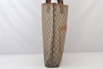 Authentic GUCCI Web Sherry Line Shoulder Tote Bag GG PVC Leather Brown 5780K on Sale