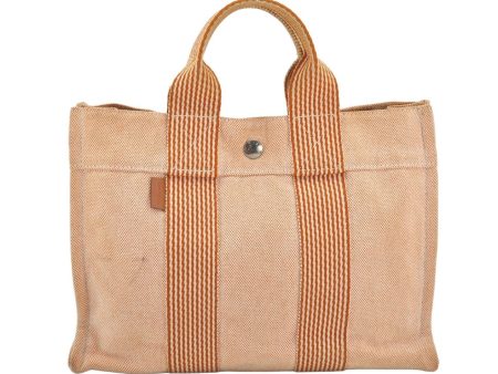 Authentic HERMES Vintage New Fourre Tout PM Tote Hand Bag Canvas Orange 6242K Online Sale