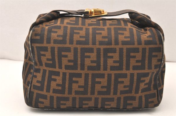 Authentic FENDI Vintage Zucca Hand Bag Purse Canvas Leather Brown 5475K For Discount