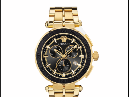 Versace VEPM00720 Greca Chrono Ion-Plated Yellow Gold Bracelet Men Watch Online now