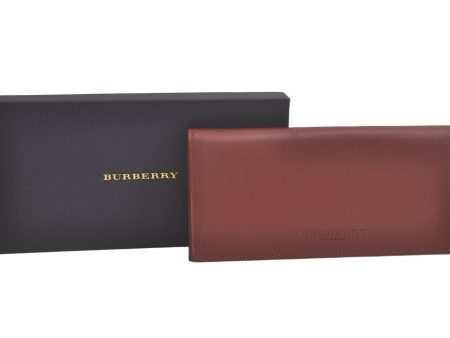 Authentic BURBERRY Vintage Leather Long Wallet Purse Brown Box 6204K For Cheap