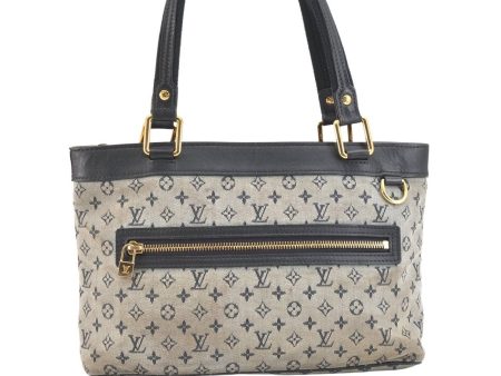 Authentic Louis Vuitton Monogram Mini Lucille PM Hand Bag Blue M92676 LV 5499K For Sale