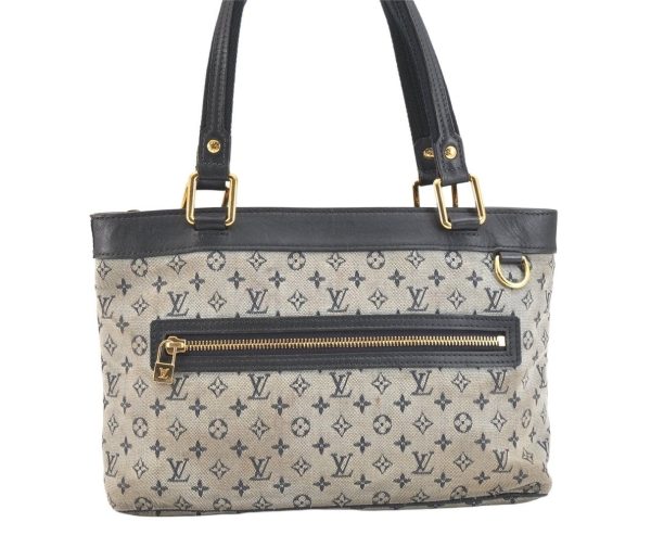 Authentic Louis Vuitton Monogram Mini Lucille PM Hand Bag Blue M92676 LV 5499K For Sale