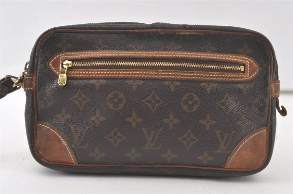 Authentic Louis Vuitton Monogram Marly Dragonne GM M51825 Clutch Hand Bag 6780K Online now