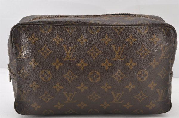 Auth Louis Vuitton Monogram Trousse Toilette 28 Clutch Hand Bag M47522 LV 5790K Hot on Sale