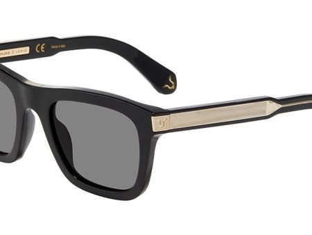 Police Splb32 0700 Black-Gold Unisex Sunglasses For Cheap