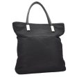 Authentic GUCCI Vintage Hand Tote Bag Nylon Leather Black 6160K For Discount