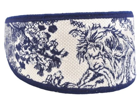 Authentic Christian Dior Hair accessory Head band Canvas Navy Blue L1771 Online Sale