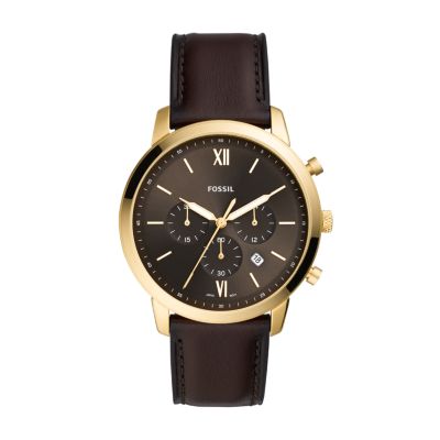 Fossil FS5763 Neutra Chronograph Brown Leather Watch Online now