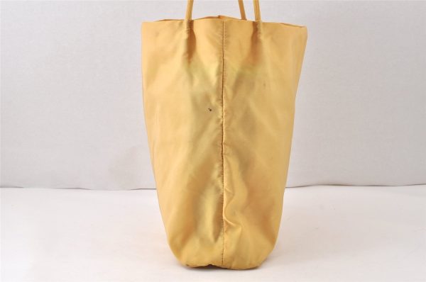 Authentic PRADA Vintage Nylon Tessuto Shoulder Tote Bag Yellow 6166K For Cheap