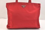 Authentic PRADA Vintage Nylon Tessuto Leather Shoulder Hand Bag Red 6771K Online Hot Sale