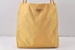 Authentic PRADA Vintage Nylon Tessuto Shoulder Tote Bag Yellow 6166K For Cheap