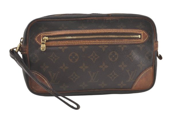 Authentic Louis Vuitton Monogram Marly Dragonne GM M51825 Clutch Hand Bag 6780K Online now