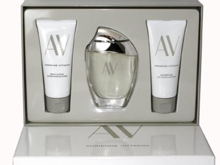 Adrienne Vittadini A.V 3.0 Oz Edp Spray, 3.0 Oz Body Lotion, 3.3 Oz Shower Gel Perfume Discount