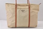 Authentic PRADA TESSUTO SHOPPIN Nylon Leather Tote Bag BR2310 White 6164K For Cheap