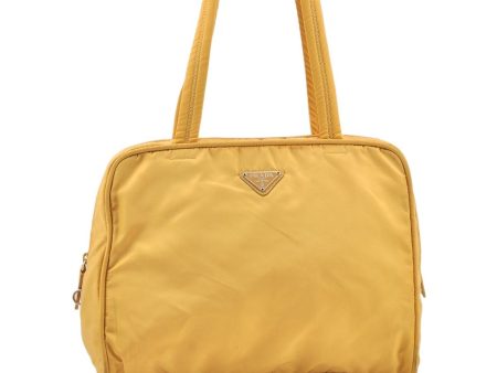 Authentic PRADA Nylon Tessuto Leather Shoulder Hand Bag Purse Yellow 6217K Discount