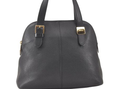 Authentic Burberrys Vintage Leather Hand Bag Black 5453K Online