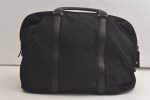 Authentic PRADA Nylon Tessuto + Saffi Hand Boston Bag Purse V129 Black 6140K on Sale