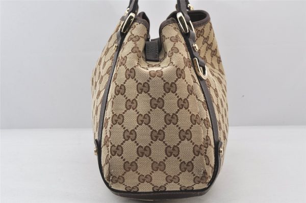 Authentic GUCCI Abbey Shoulder Tote Bag GG Canvas Leather 130736 Brown 5796K Supply