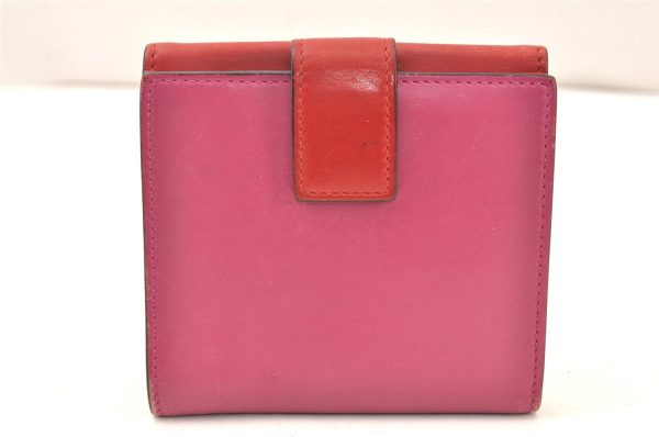 Authentic GUCCI Vintage Bifold Wallet Purse Leather 410104 Pink 6232K Online now