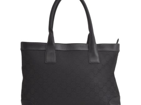 Authentic GUCCI Vintage Shoulder Tote Bag GG Canvas Leather 33890 Black 5776K Online Hot Sale