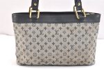 Authentic Louis Vuitton Monogram Mini Lucille PM Hand Bag Blue M92676 LV 5499K For Sale