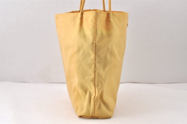 Authentic PRADA Vintage Nylon Tessuto Shoulder Tote Bag Yellow 6166K For Cheap