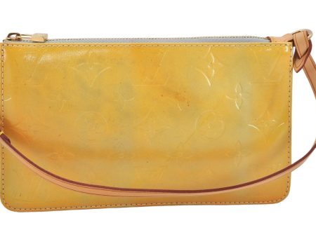 Authentic Louis Vuitton Vernis Lexington Hand Bag Pouch Yellow M91056 LV 6109K Fashion