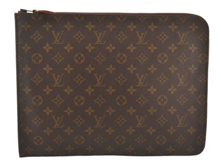 Authentic Louis Vuitton Monogram Poche Documents Document Case Old Model 5746K Cheap