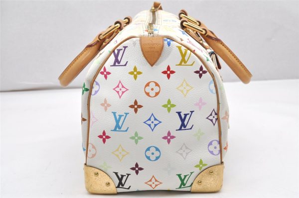 Auth Louis Vuitton Monogram Multicolor Speedy 30 Hand Bag White M92643 LV 6681K Online now