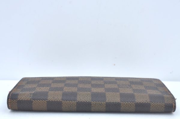 Authentic Louis Vuitton Damier Portefeuille Brazza Long Wallet N60017 LV L0534 For Sale