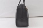 Authentic BURBERRY Vintage Nova Check Leather Hand Boston Bag Black 7686K Hot on Sale