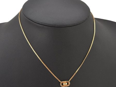 Authentic Christian Dior Gold Tone Chain Pendant Necklace CD 5990K Discount