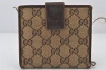 Authentic GUCCI Bifold Wallet Purse GG Canvas Leather 112664 Brown Junk 5890K Online now