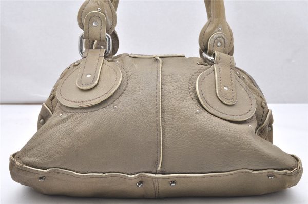 Authentic Chloe Paddington Vintage Leather Shoulder Hand Bag Beige 5631K Online