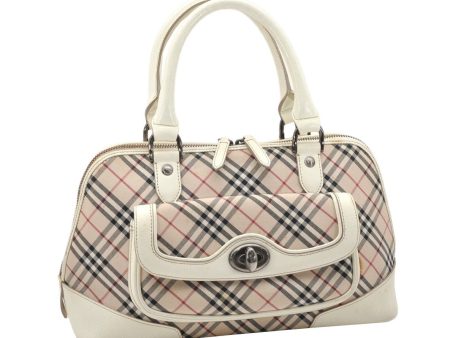 Authentic BURBERRY Vintage Nova Check Canvas Leather Hand Bag Beige 5663K For Cheap