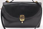 Authentic Christian Dior 2Way Shoulder Hand Bag Purse Leather Black CD 5523K For Discount