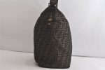 Authentic FENDI Vintage Zucca Shoulder Folding Bag Canvas Leather Brown 5511K Online