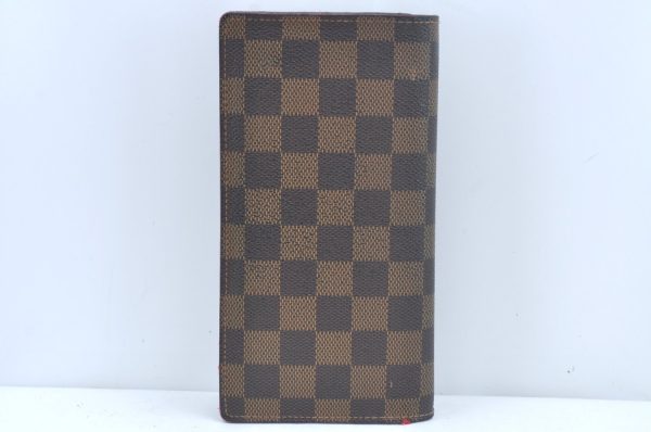 Authentic Louis Vuitton Damier Portefeuille Brazza Long Wallet N60017 LV L0534 For Sale