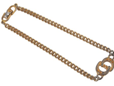 Authentic Christian Dior Chain Bracelet Rhinestone Gold Tone CD 0665L Sale