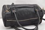 Authentic Chloe Vintage Eclipse Hand Boston Bag Purse Leather Black 5915K Supply