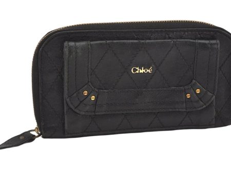 Authentic Chloe Vintage Paraty Long Wallet Purse Leather Black 5886K Online Hot Sale