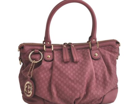 Authentic GUCCI Sukey Micro GG Guccissima Leather Tote Bag 247902 Pink 5625K Discount