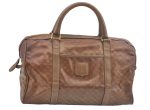 Authentic CELINE Macadam Blason Pattern Hand Bag PVC Leather Brown L0561 on Sale