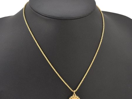 Authentic Christian Dior Gold Tone Chain Pendant Necklace CD 5988K Sale